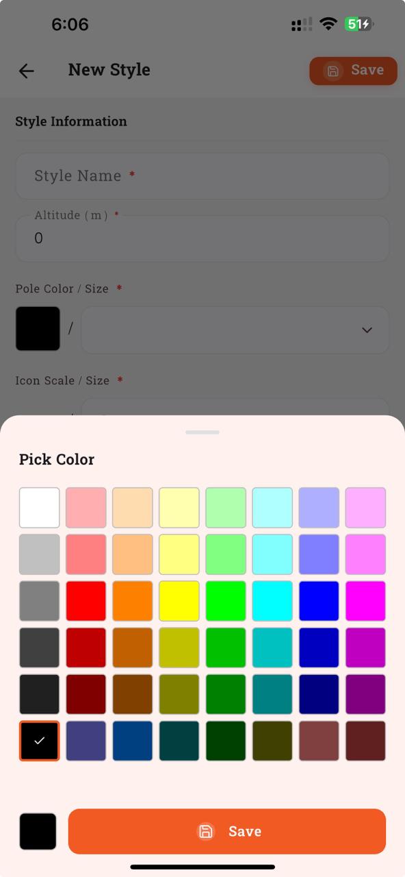 Pick Color bottom sheet
